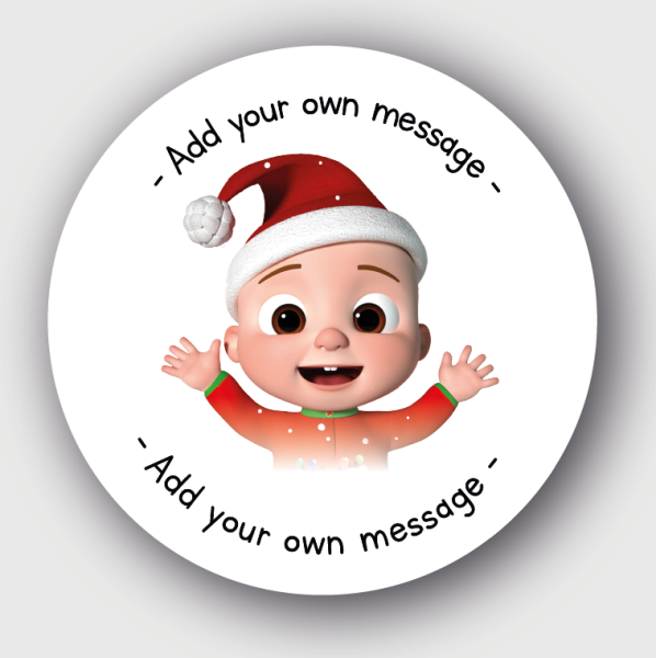 24 Personalised Christmas Stickers Cocomelon